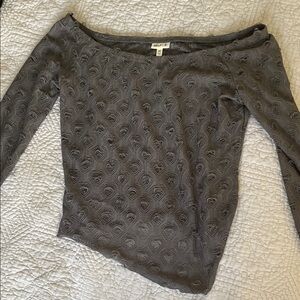 Elegant Gray Long Sleeve Top